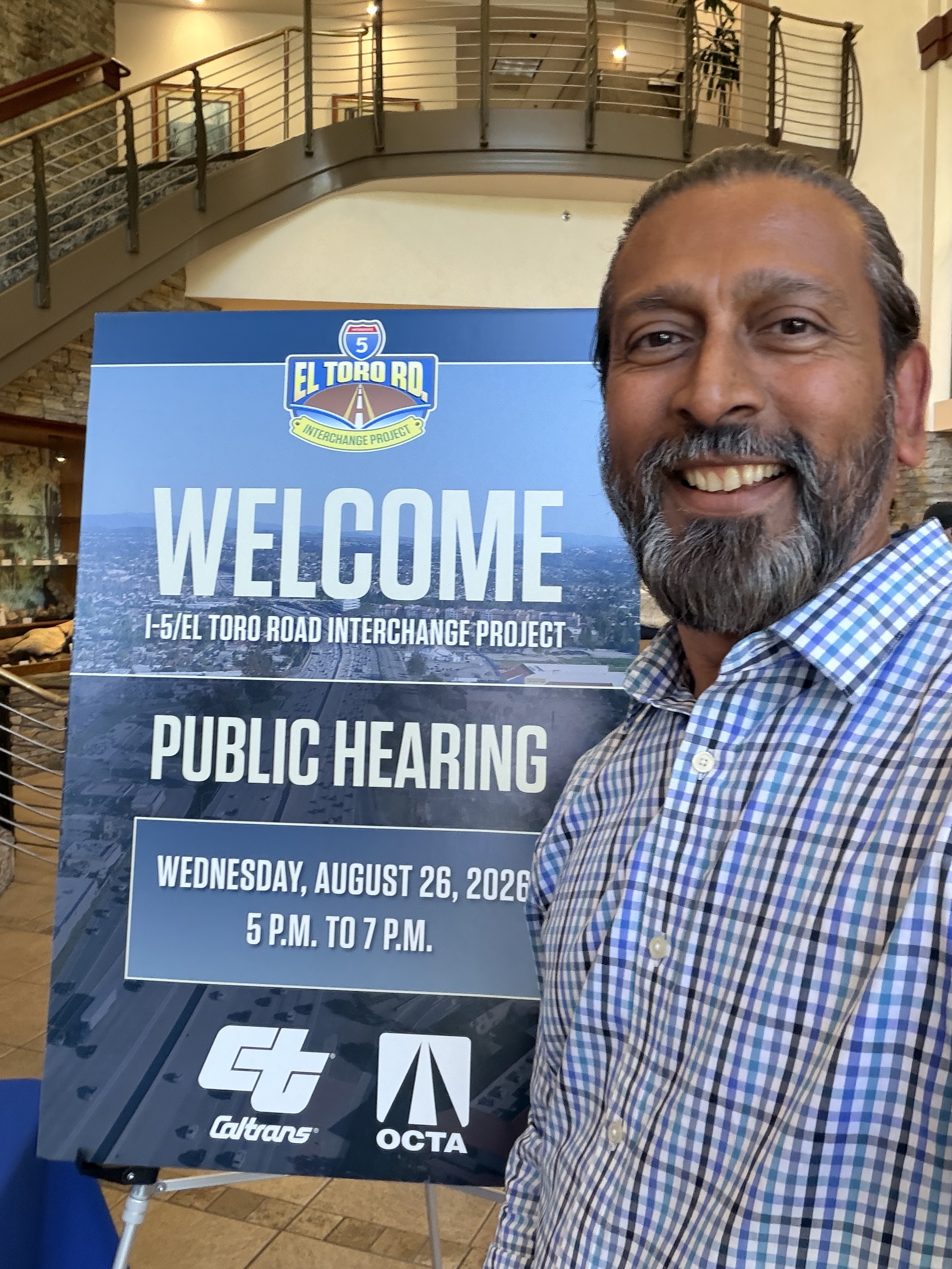 Anil Patel participating in the I-5 and El Toro Road interchange public hearing